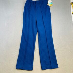 Vtg Deadstock NWT Kmart Royal Blue Textured Pull-On Pants Women's Avg 16 Japan‎